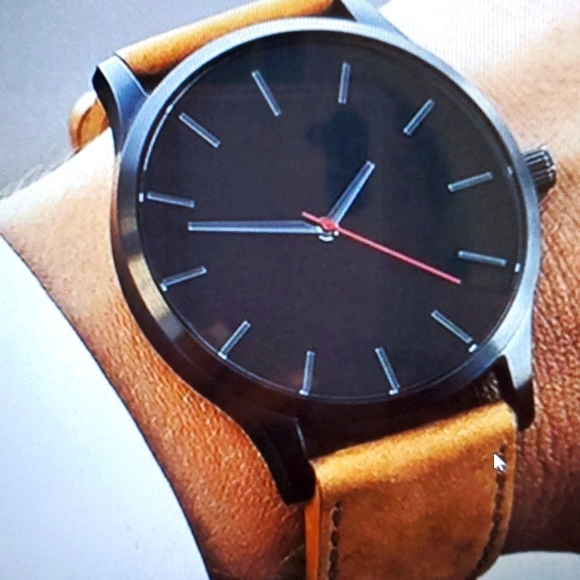 Men PU Strap Quartz Watch - Picture 1 of 3